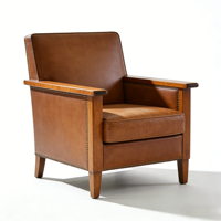 Fauteuil de salon moderne et confortable avec dossier ergonomique, pieds en bois massif respirant et assise rembourrée épaisse pour la maison et l'appartement
