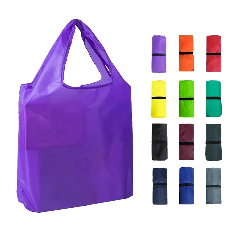 Benutzer definierte große Kapazität Supermarkt Faltbare Einkaufstasche Tragbare hängende Einkaufs tüte Polyester Trage tasche