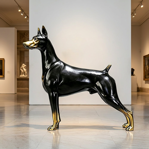 Escultura de bronce fundido a la cera perdida de Doberman <span class=keywords><strong>Pinscher</strong></span> - Postura, escala y pátina totalmente personalizables, arte de bronce de alta calidad - Product Image 6