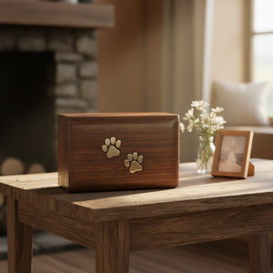 El Yapımı Çevre Dostu Masif Ahşap Kare Evcil Hayvan Tabutları ve Kedi/Köpek Desenli Külleri İçin Ürnler (Köpekler ve Kediler için) - Product Image 3