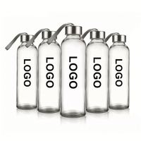 Bouteilles en verre personnalisées de 700 ml, tasses à café portables, bouteille d'eau transparente, cadeau promotionnel