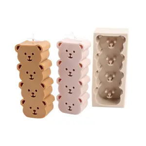 New Arrival DIY Multiple Cute Bear Frog Flower Silicone Candle Molds Plane Overlap Silicone Molds for Candles Making