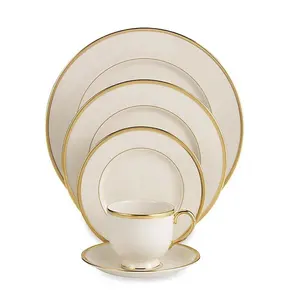 Hot Sale New Design 20PCS Fine Bone China Dinner Sets For 4 People With Gold Line