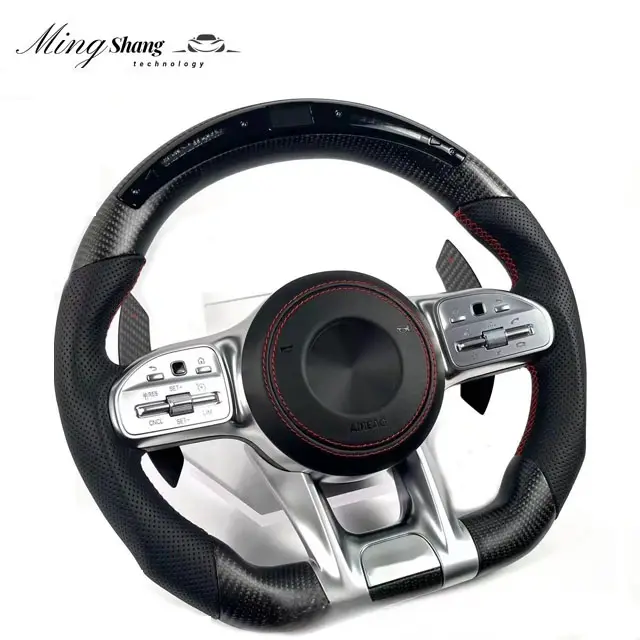 Volante de fibra de carbono, para modelos mercedes amg cls classe g w217 w116 w219 w222 w253 w463 w464