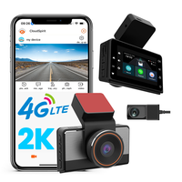 Mini caméra de tableau de bord 2K 4G Surveillance vidéo à distance Caméra DVR pour voiture Sim 4G Caméra de bord pour suivi GPS 24h Vision de nuit Caméra de voiture 4g