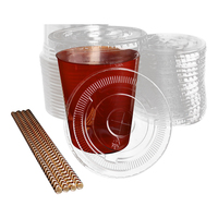 Couvre-gobelet rond en plastique PET jetable transparent et lisse pour boissons froides, café, jus, couvercles de gobelets en PET de qualité alimentaire, vente en gros