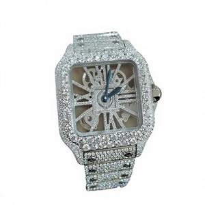 Reloj de Pulsera de Acero Inoxidable con Diamantes de Moissanita VVS Helados para Hombre, Reloj de Lujo con Diamantes de Cristal para Él, Joyería Hip Hop - Product Image 1