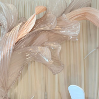 Lys de la Vallée Artificiel en Organza avec Feuille Géante, Décoration Personnalisable (Taille et Couleurs), Branche Unique pour Événements Spéciaux et Fêtes Haut de Gamme