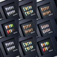 Faux ongles en acrylique de fleur d'amandier 3D de créateur fait à la main, 10 pièces de presse carrée courte de style français, vente en gros de faux ongles
