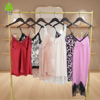 Gracer Vêtements d'occasion en gros : Robe de nuit et pyjama en soie pour femme, Modèle A15-4, Été, Tailles S-XXXL