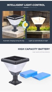 Nouvelle conception, luminosité élevée, IP65, lampadaire solaire de jardin 30W à poteau divisé 3M, rechargeable avec <span class=keywords><strong>batterie</strong></span> incluse - Product Image 2
