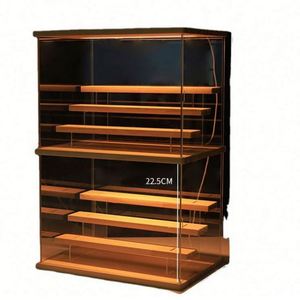 Support de rangement et d'exposition mural multifonctionnel en bois transparent, anti-poussière, de haute qualité, avec logo personnalisé pour usine - Product Image 1