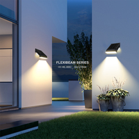Vente flash : Lumière murale solaire LED tout-en-un en polycarbonate carré, 8W, 1200LM, avec détecteur de mouvement, IP65, pour extérieur