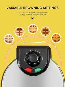 Máquina eléctrica para hacer gofres <span class=keywords><strong>de</strong></span> acero inoxidable, plancha para gofres belgas con Dial <span class=keywords><strong>de</strong></span> temperatura ajustable, placas antiadherentes - Product Image 3