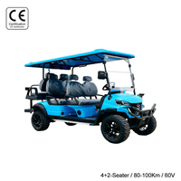 Nouveau modèle de voiturettes de golf électriques 6 places 60V, très vendues mondialement, avec une vitesse de 35 km/h, une autonomie de 90 km, pour les visites en ville et des pneus tout-terrain
