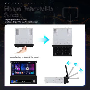 วิทยุติดรถยนต์ระบบแอนดรอยด์ขนาด 7 นิ้ว Podofo 1 Din แบบพับเก็บได้ หน่วยความจำ 4+64GB หน้าจอสัมผัส รองรับ Wireless CarPlay Android Auto บลูทูธ WIFI GPS USB - Product Image 4