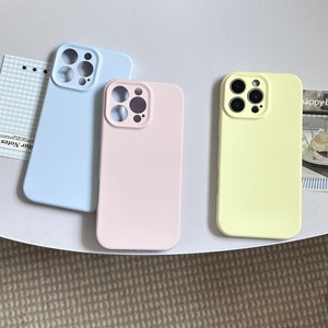Funda de Silicona Líquida para Teléfono Móvil con Botón Táctil Integrado de Color Sólido para iPhone 17 16 15 Pro Max - Product Image 1