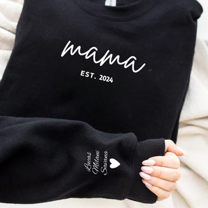Felpa Mama personalizzata con ricamo frontale nomi personalizzati sulle maniche ODM flanella per la primavera - Product Image 6