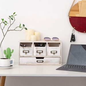 Wooden Desktop <b>Storage</b> <b>Box</b> Rectangle Multi-Purpose <b>Drawer</b> Organizer For Desk Sundries Office Use - Product Image 2