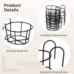 Soporte Redondo de Hierro para Macetas, Colgante para Barandilla de Balcón, para Bonsáis, Sin Perforación, para Jardinería en Balcón, Soporte de Pared para Macetas - Product Image 5