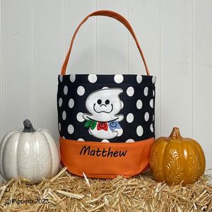 Sac fourre-tout personnalisé pour la fête d'Halloween, broderie personnalisée, seau à bonbons pour enfants, cadeau d'Halloween - Product Image 5