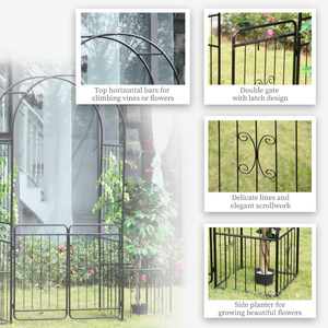 Arche incurvée <span class=keywords><strong>pour</strong></span> l'extérieur, décoration de mariage de jardin, support de fleurs <span class=keywords><strong>en</strong></span> <span class=keywords><strong>fer</strong></span> <span class=keywords><strong>forgé</strong></span> <span class=keywords><strong>pour</strong></span> diverses <span class=keywords><strong>plantes</strong></span> <span class=keywords><strong>grimpantes</strong></span>/ - Product Image 2