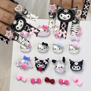 23 Estilos Disponibles, Caja de 12 Compartimentos con Surtido de Dijes de Resina de Dibujos Animados, Diseño de Gato con Lazo, Accesorios para Decoración de <span class=keywords><strong>Uñas</strong></span> DIY - Product Image 5