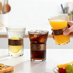 Hot bán 6oz-12oz sọc dọc rõ ràng Glass cup không thường xuyên cà phê Mug lạnh uống cup nước giải khát cup Latte nước trái cây Mug - Product Image 4