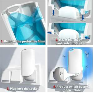 モスキートキートキラーランプ,屋内非毒性粘着トラップ,小型ナイトライト付きの多機能フライング昆虫トラップ - Product Image 2