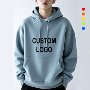 ออกแบบโลโก้และข้อความตามสั่ง เสื้อฮู้ดดี้ผู้ชายทรงโอเวอร์ไซส์ ผ้าฝ้าย สำหรับฤดูหนาว เสื้อฮู้ดดี้แบบไม่มีลาย พิมพ์ได้ 4 ด้าน เสื้อฮู้ดดี้แบบ unisex - Product Image 1