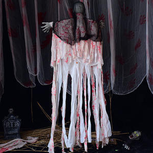 Decoración de Halloween para Adultos: Fantasma Sangriento Colgante con <span class=keywords><strong>Ojos</strong></span> LED Activados por Sonido y Cadenas - Product Image 5