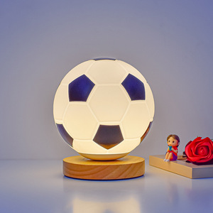 Lampe LED Globe de Football Coupe d'Europe – Veilleuse Moderne à Brancher – Lampe de Table en Verre Élégante pour Chambre et Bureau - Product Image 1