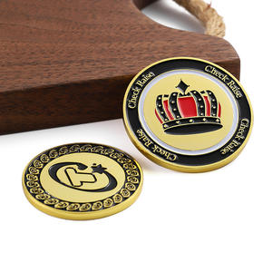 Pièces de monnaie commémoratives en alliage métallique émaillé réversible, plaquées or 3D, pour jeux de poker (Check Raise), fabrication sur mesure - Product Image 4