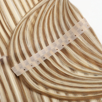Extensions de cheveux naturels à micro-perforations, trame papillon avec trous, double tirage, cuticules intactes, trame en PU invisible XO