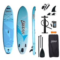 Fayean 2025 Bleu Enfants Adulte En Plastique sup Board Électrique Jet Fins Surf Planche De Surf sup Paddle Board avec Fenêtre Transparente