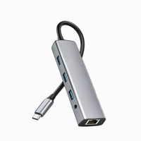 Hub USB 3.0 C 10 en 1 con 4K para Gigabit Ethernet, PD 100W, Lector de Tarjetas SD, Base de Aluminio para MacBook Pro, en Stock