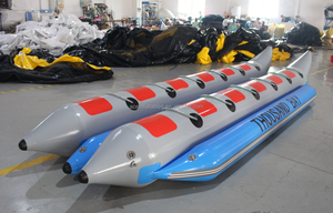 Bateau <span class=keywords><strong>banane</strong></span> gonflable de Sports nautiques de bâche de PVC de 0.9mm, Portable pour 12 personnes, vente en gros directe d'usine - Product Image 5