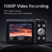 Kamera Digital Vlog Mini Sonida Point Shoot 1080P 16x untuk Anak-anak Hitam Sensor HD CMOS Layar 2.4" Elektronik