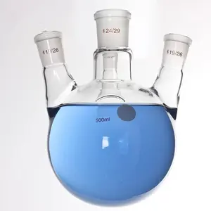 China manufacture four neck round bottom flask for chemical lab