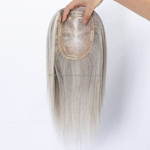 ท็อปเปอร์ผมคุณภาพสูง ผลิตด้วยมือจาก<span class=keywords><strong>ผม</strong></span>แท้บราซิลแบบเรมี่  วิกผมท็อปเปอร์แบบโมโนเลซ สีเทา สำหรับ<span class=keywords><strong>ผู้</strong></span><span class=keywords><strong>สูงอายุ</strong></span> - Product Image 1