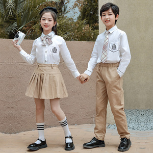 Uniformes de <span class=keywords><strong>maternelle</strong></span>, uniformes scolaires d'été de style britannique, chemise à manches longues brodée de style universitaire, ensemble de costumes de scène - Product Image 5