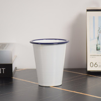 Mug de camping en émail vintage avec logo personnalisé, capacité de 350 ml, compatible micro-ondes et lave-vaisselle, emballage cadeau, design moderne avec couvercle