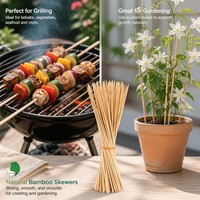 Brochettes en bambou naturel poli avec logo personnalisé, brochettes jetables pour barbecue, idéales pour les kebabs, vente en gros