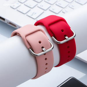 Venta caliente para Apple Watch ultra series 8 7 6 5 4 3 2 se correas de reloj de silicona correa de reloj de repuesto con hebilla de metal - Product Image 1