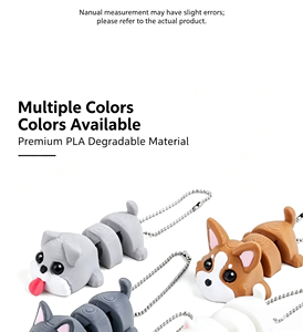 Porte-clés modèle animal série chien mignon imprimé en 3D en PLA avec articulations mobiles, modèle M689, idéal pour cadeau de maternité - Product Image 3
