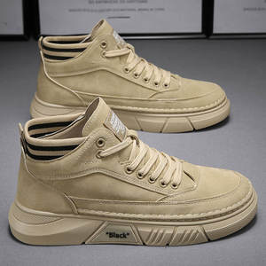 Liquidation chaussures pour hommes chaussures décontractées montantes à la mode et polyvalentes antidérapantes résistantes à l'usure Martin noir bottes en cuir mi-coupe - Product Image 5