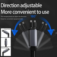 NOUVEAU Chargeur de voiture rapide 4 en 1 USB rétractable 120W Affichage numérique LED Type C PD Chargeur de voiture Direction Chargeur réglable