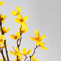 Bunga Forsythia Kuning Kain Buatan Berkualitas Tinggi Modern Ramah Lingkungan untuk Thanksgiving, Wisuda, Natal, Halloween