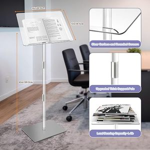 <span class=keywords><strong>Pupitre</strong></span> de présentation réglable et détachable en acrylique transparent pour mariages, ateliers, églises, concerts – Support d'affichage clair - Product Image 4