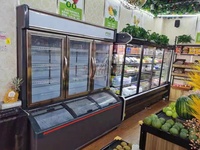 Congélateur commercial grand format pour boissons et légumes, vitrine réfrigérée pour supermarchés et dépanneuses, congélateur de conservation et de refroidissement